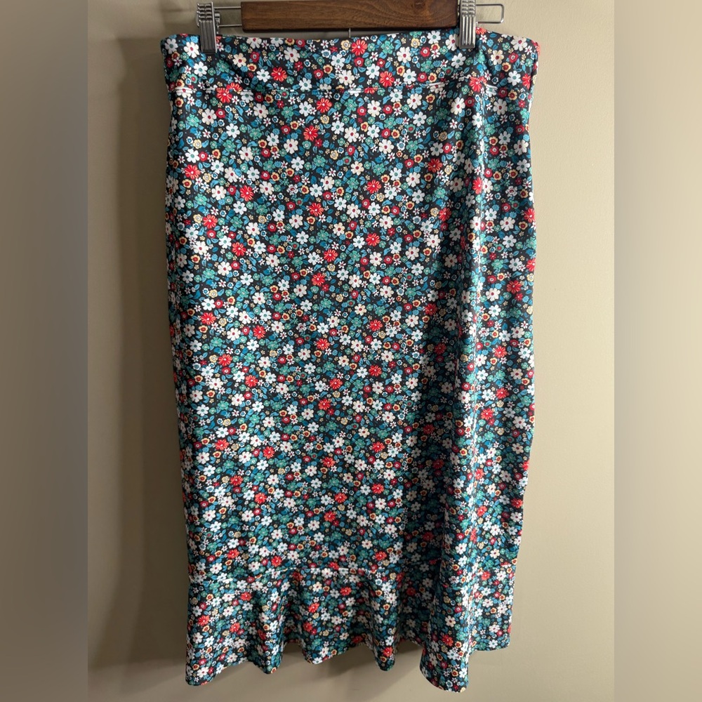 Lands' End Multicolor Floral swim skirt size medium 10/12 - Picture 7 of 11